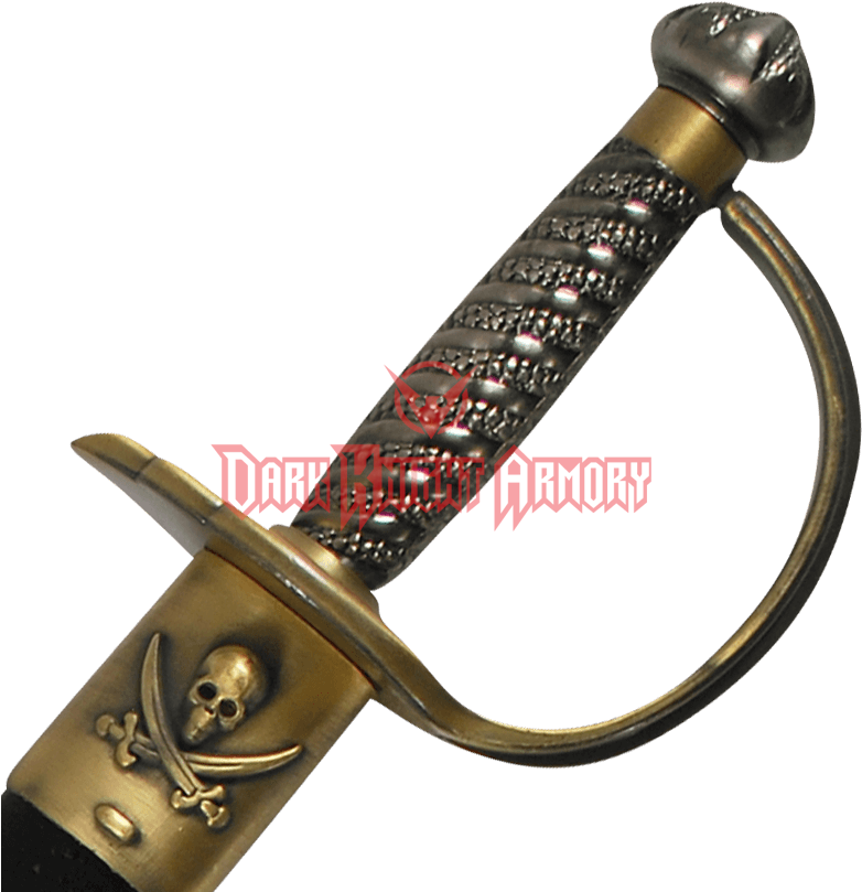 Brass Hilt Caribbean Pirate Sword - Pirate Sword Hilt (809x809), Png Download