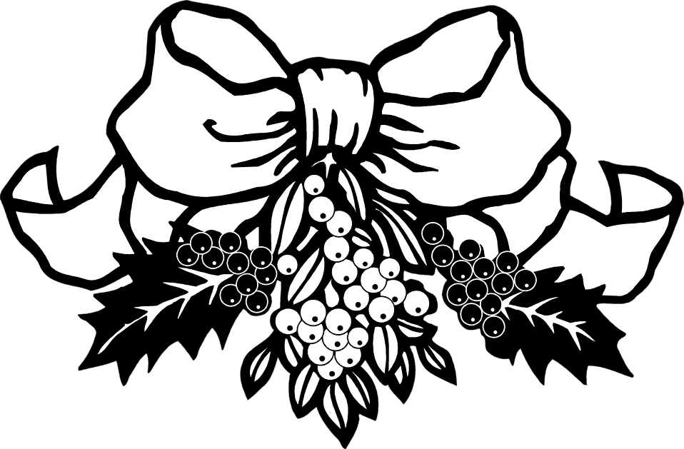 7254 Illustration Of A Bow With Holly Leaves And Berries - Symphony Of Carols By Randol Alan Bass - Choir Sheet (958x629), Png Download