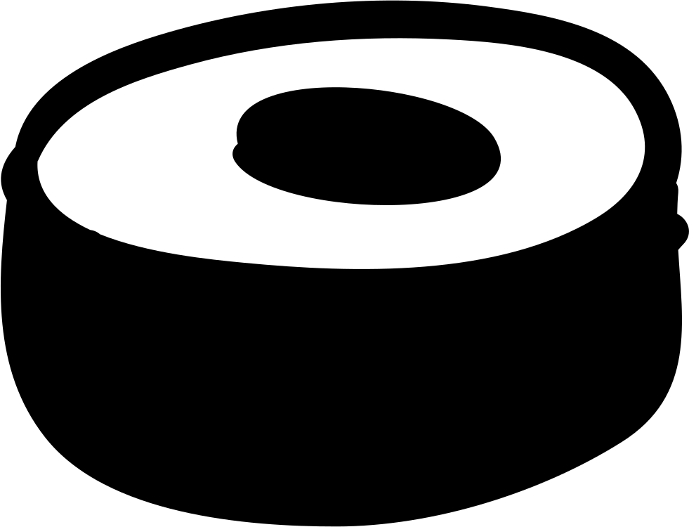 Sushi Roll - - Black And White Sushi Roll Clipart (981x750), Png Download