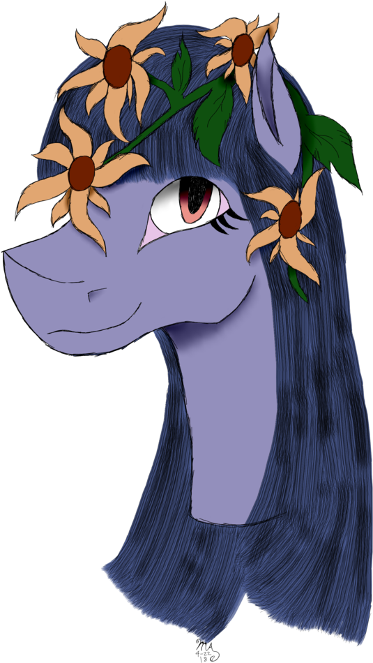 Lilithscure, Bust, Flower, Flower In Hair, Happy, Oc, - Cartoon (1024x1024), Png Download
