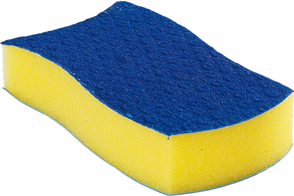 Blue And Yellow Sponge (600x600), Png Download
