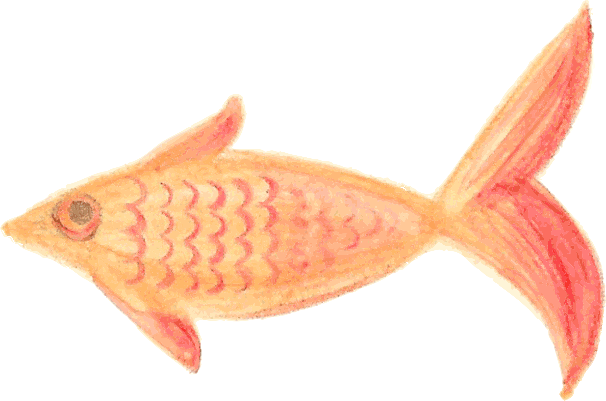 This Free Icons Png Design Of Painted Fish Orange Patterned (2400x1590), Png Download