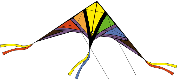 Kite Fly Autumn Fall Color Game Play Kite - Png Kites (680x340), Png Download