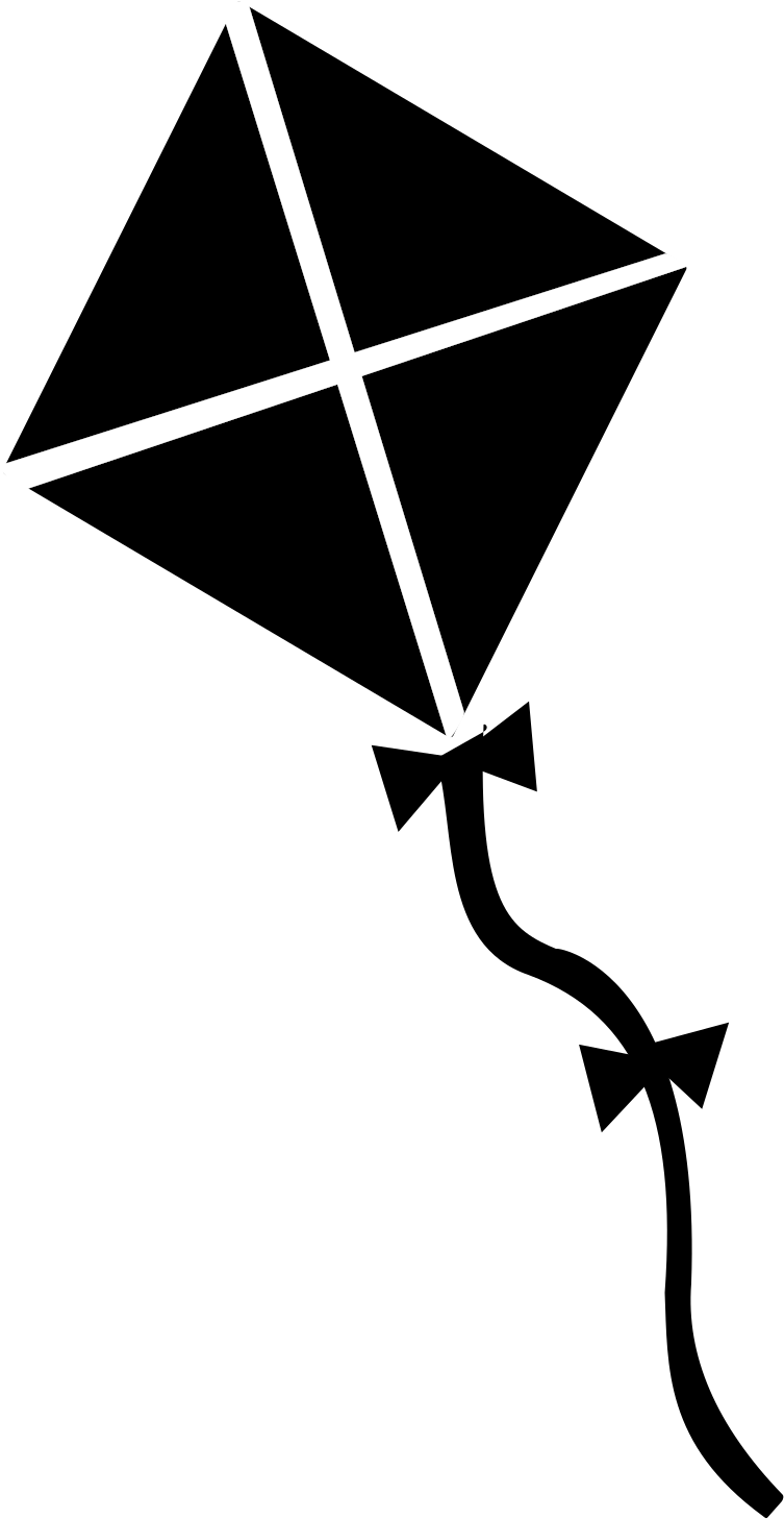 Black And White Big Image Png - Kite Clipart Black And White Png (1697x2400), Png Download