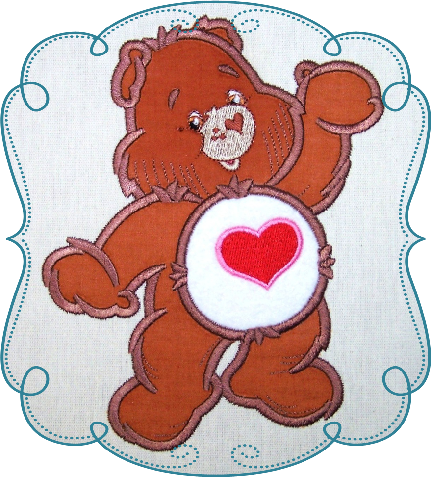 Care Bear Hearts Applique Machine Embroidery Design - Embroidery (1000x1000), Png Download