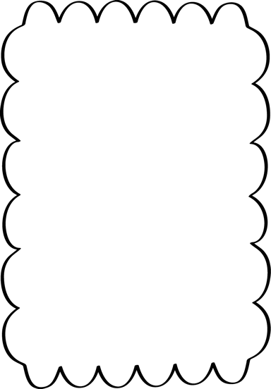 Free Page Borders - Black And White Scalloped Border (384x552), Png Download