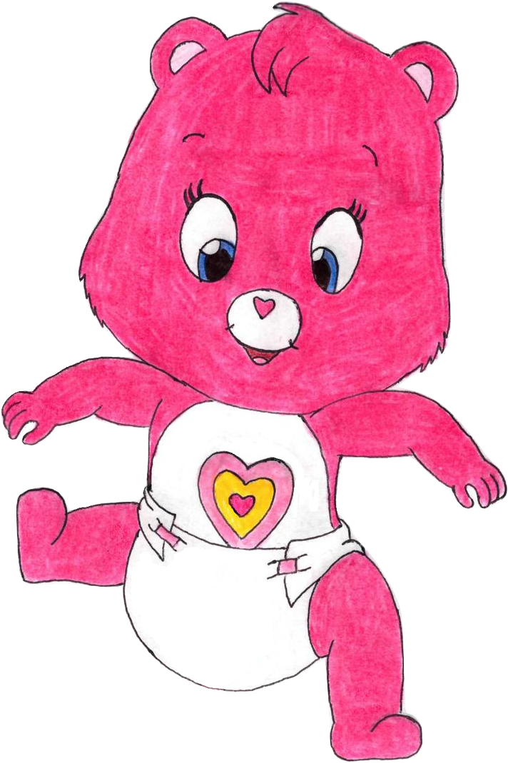 Wonderheart Bear In Diapers - Diapered Care Bears (739x1078), Png Download