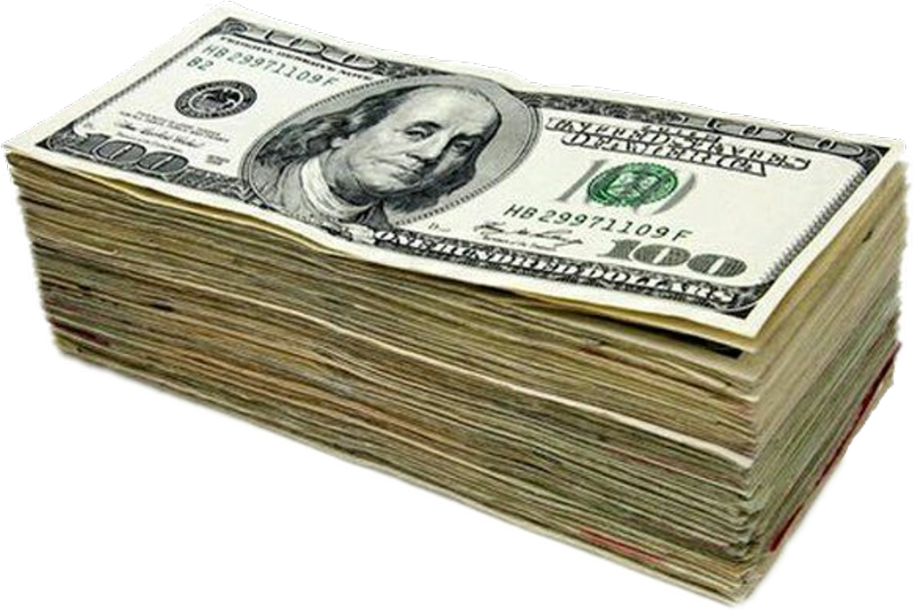 Report Abuse - Dollar Bills Stack Png (582x389), Png Download