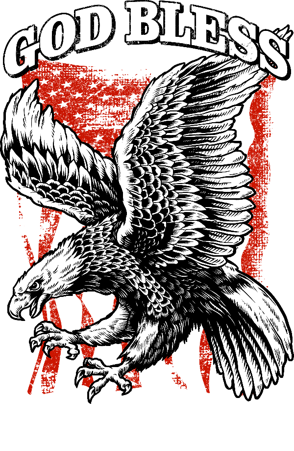 God Bless America - T-shirt (600x919), Png Download