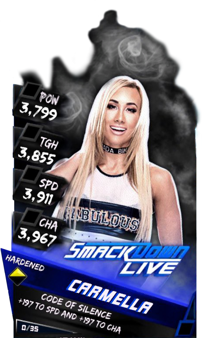 Supercard Carmella R10 Summerslam - Hardened Carmella Wwe Supercard (733x1158), Png Download