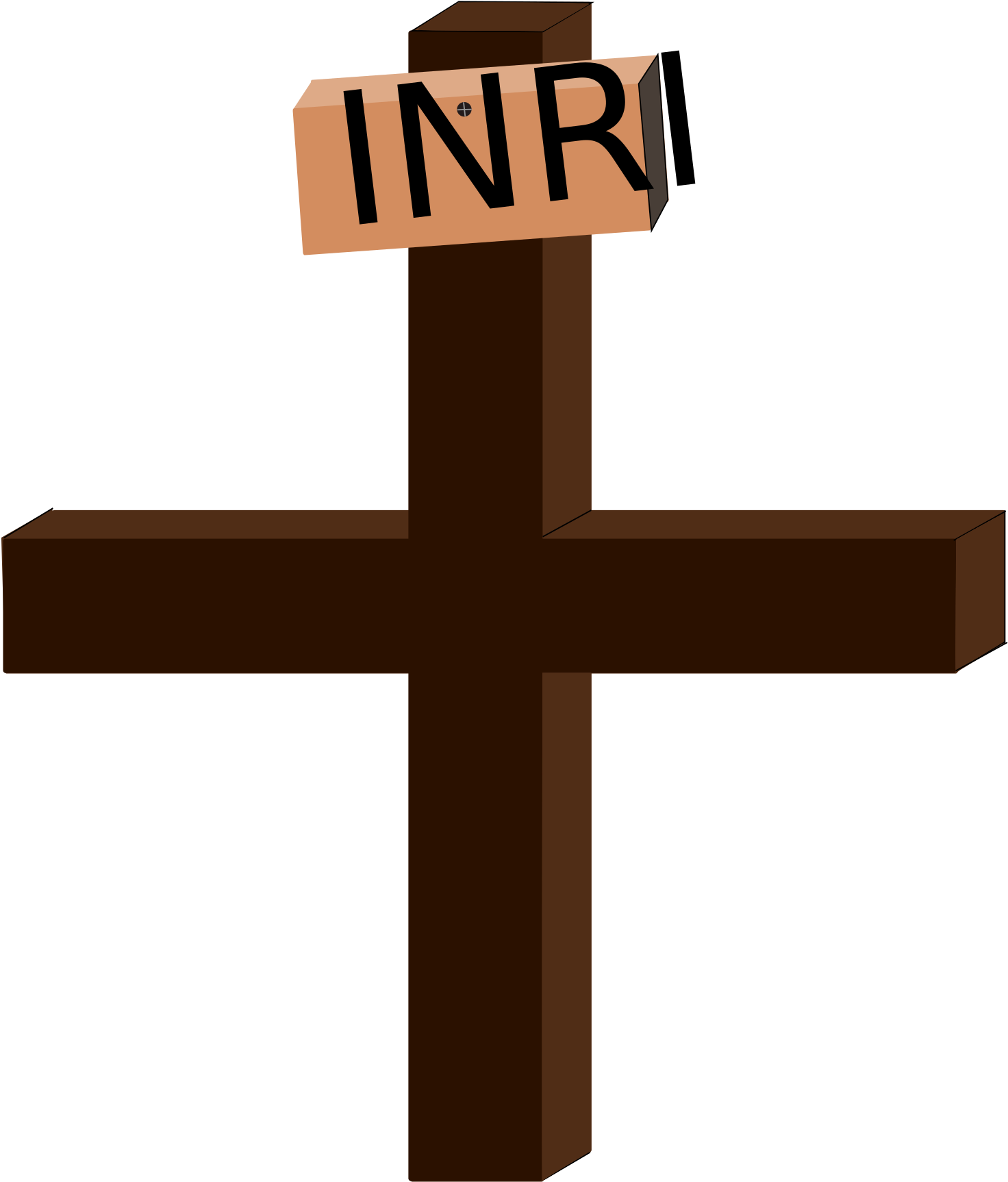 Jesus On The Cross Svg Black And White Download - Cruz De Jesus Inri (1697x2400), Png Download