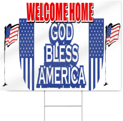 Welcome Home God Bless America Sign - Koinobori (450x450), Png Download