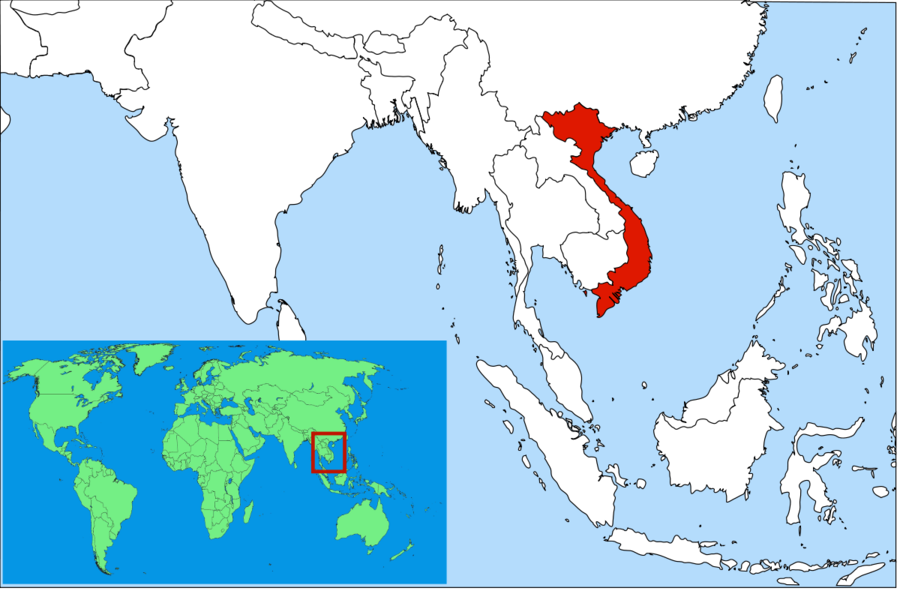 Assessing English On The Global Stage By Cyril J - Vietnam On Asia Map (900x591), Png Download