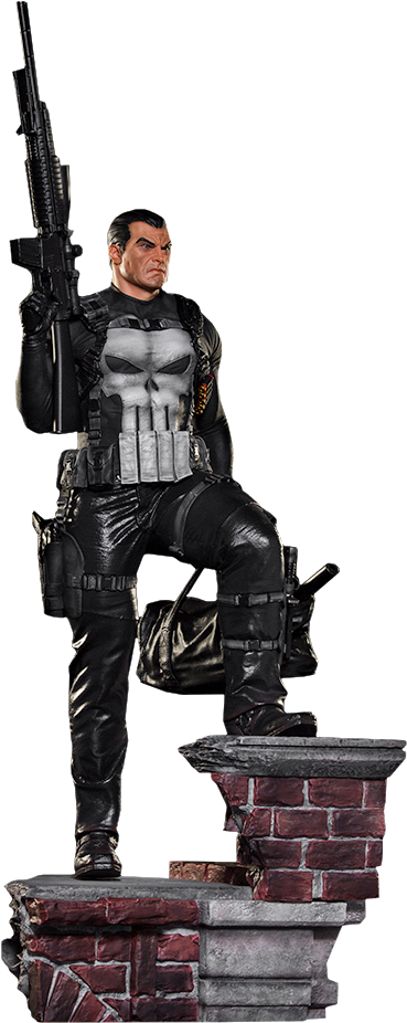 Marvel Statue The Punisher - Punisher 1 10 Iron Studios (480x932), Png Download