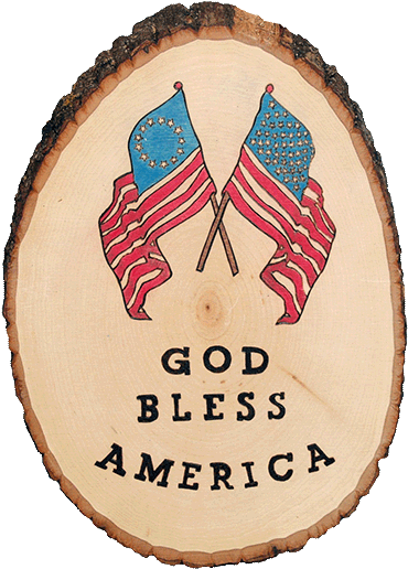 God Bless America - Pyrography (540x540), Png Download