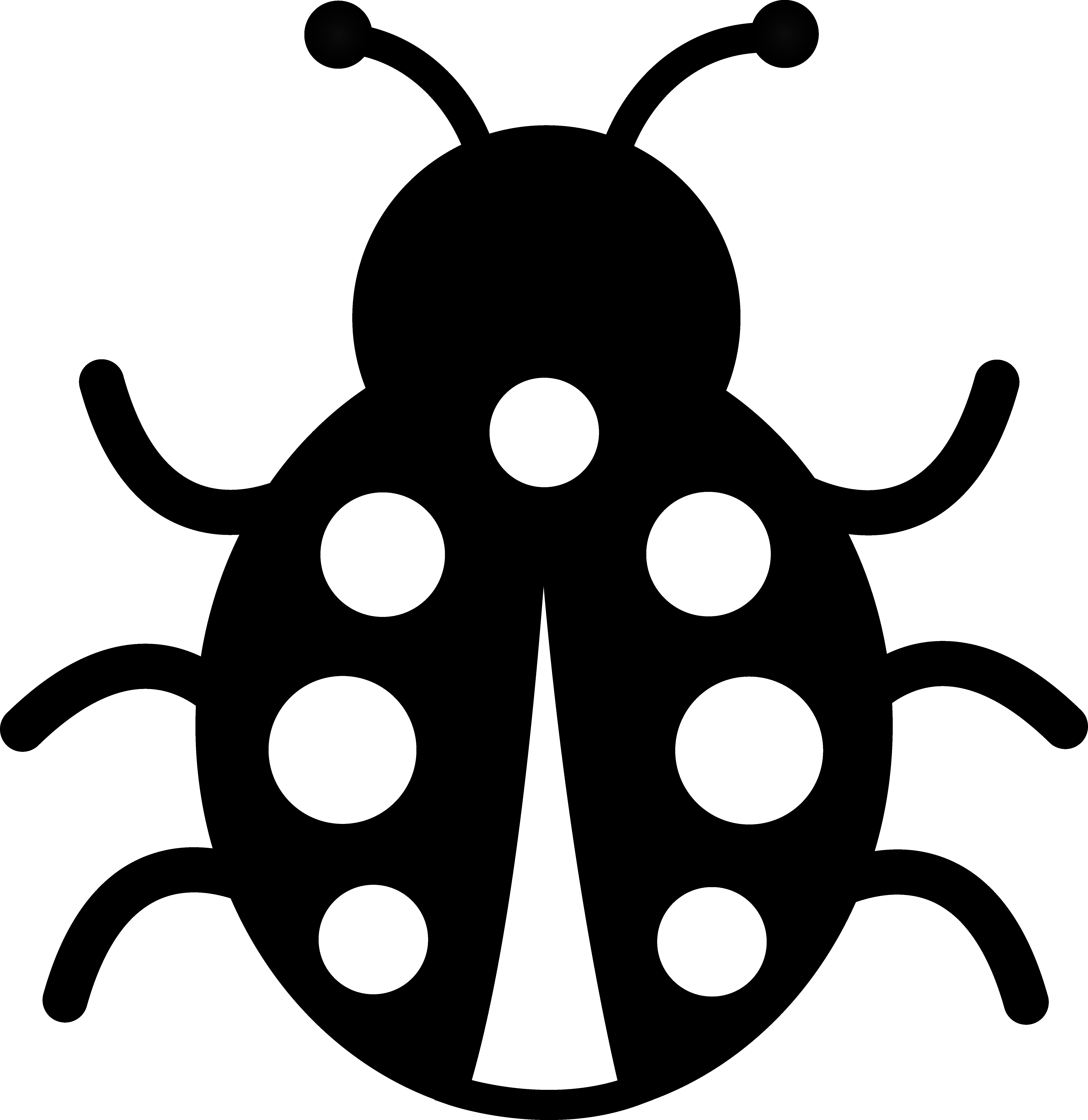 Black Spotted Lady Bug - Ladybug Clipart (6023x6200), Png Download