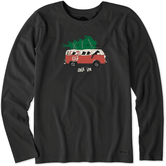 Women's All In Long Sleeve Crusher - T-shirt (570x567), Png Download