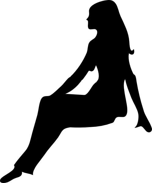 Girl Sitting Silhouette Png (498x600), Png Download