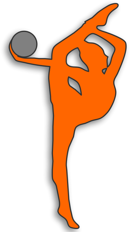 Gymnast Clip Art Silhouette Free At Getdrawings - Rhythmic Gymnastics Clipart (800x800), Png Download