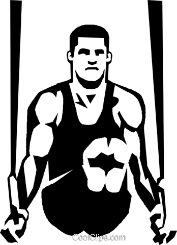 On The Royalty Free Vector Clip Art - Mens Gymnastics Drawings On Rings (348x480), Png Download