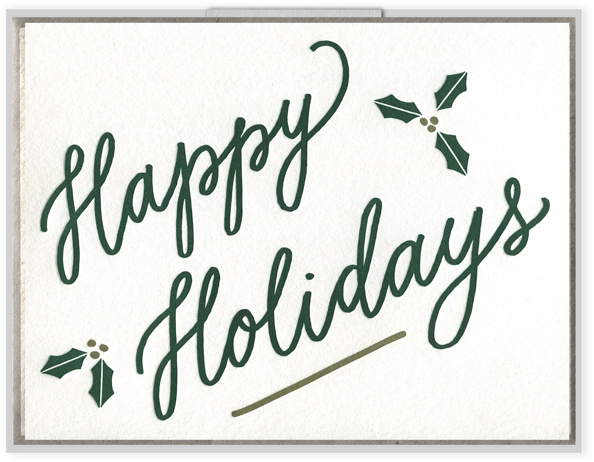 Happy Holidays Letterpress Greeting Card (2048x2048), Png Download