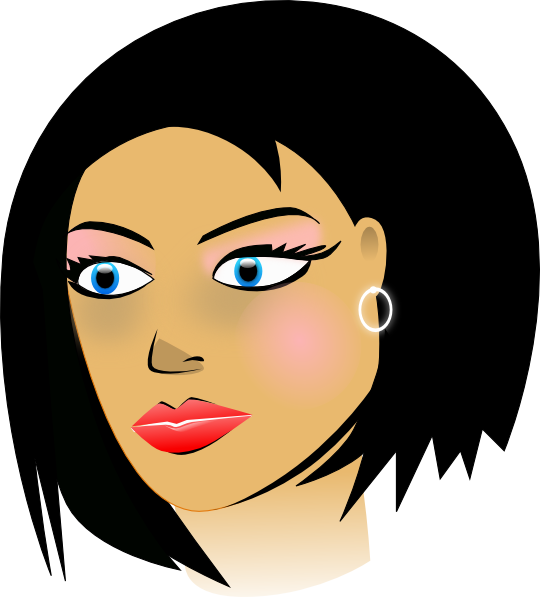 Clipart Of Beautiful Woman Face Vector Illustration - Female Face Clipart (540x597), Png Download