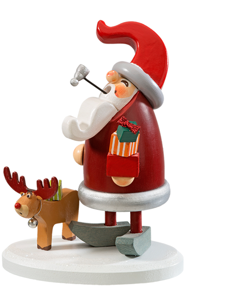 Red Elf Smoker With Reindeer - Räuchermann (750x750), Png Download