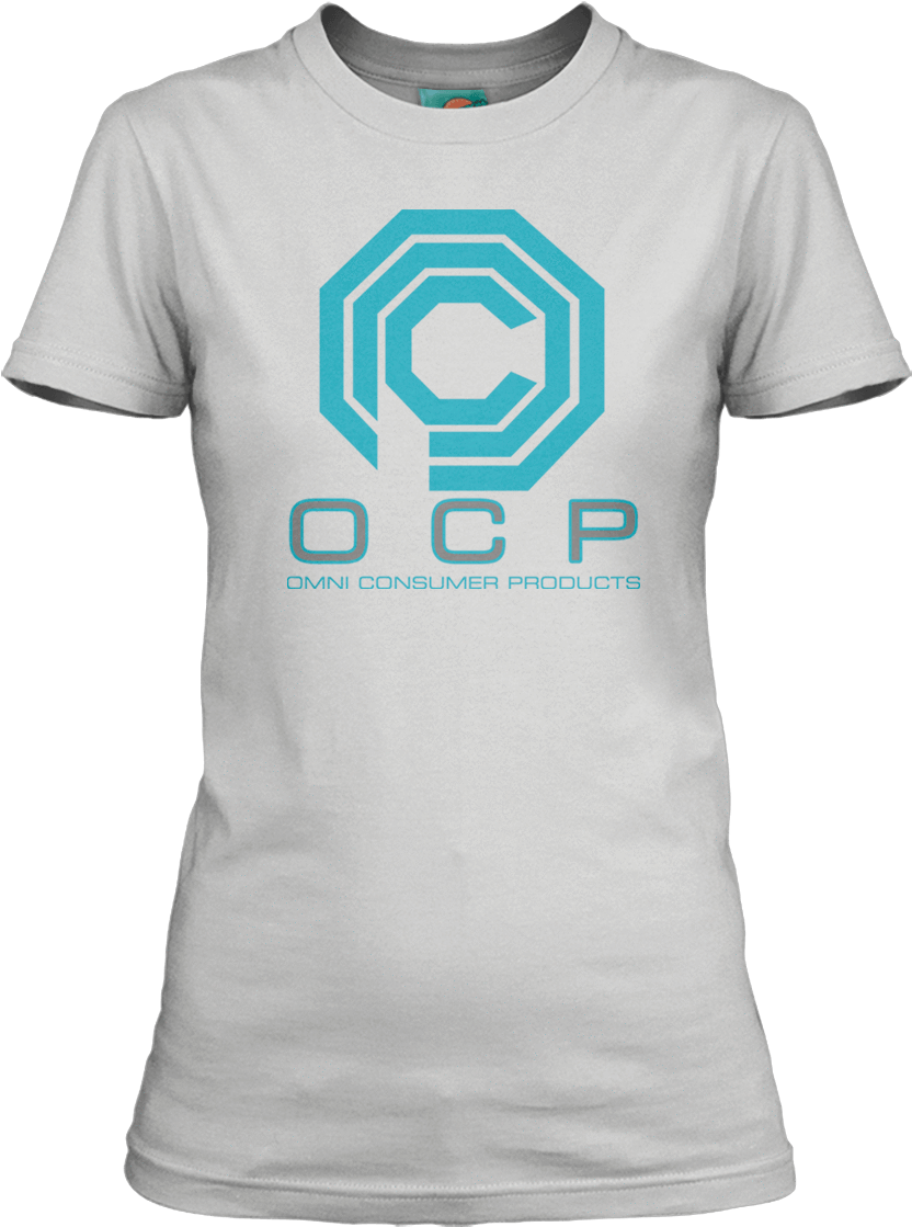 Robocop Inspired Ocp Logo T-shirt - Love Dog Women's Tees (960x1200), Png Download