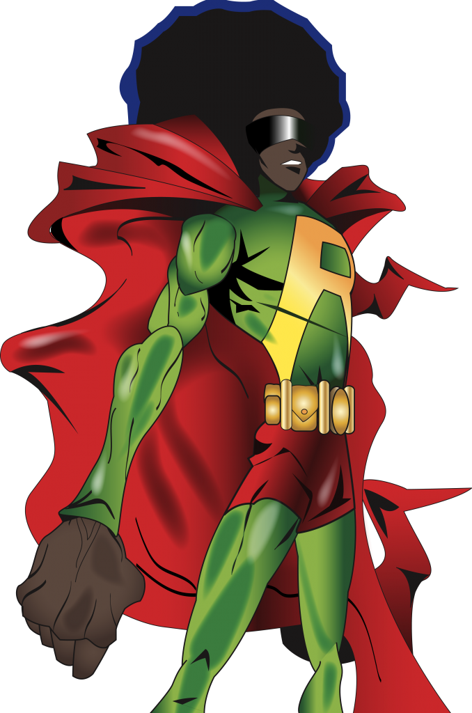 Afroman Kids Space - Super Hero Afro (678x1024), Png Download