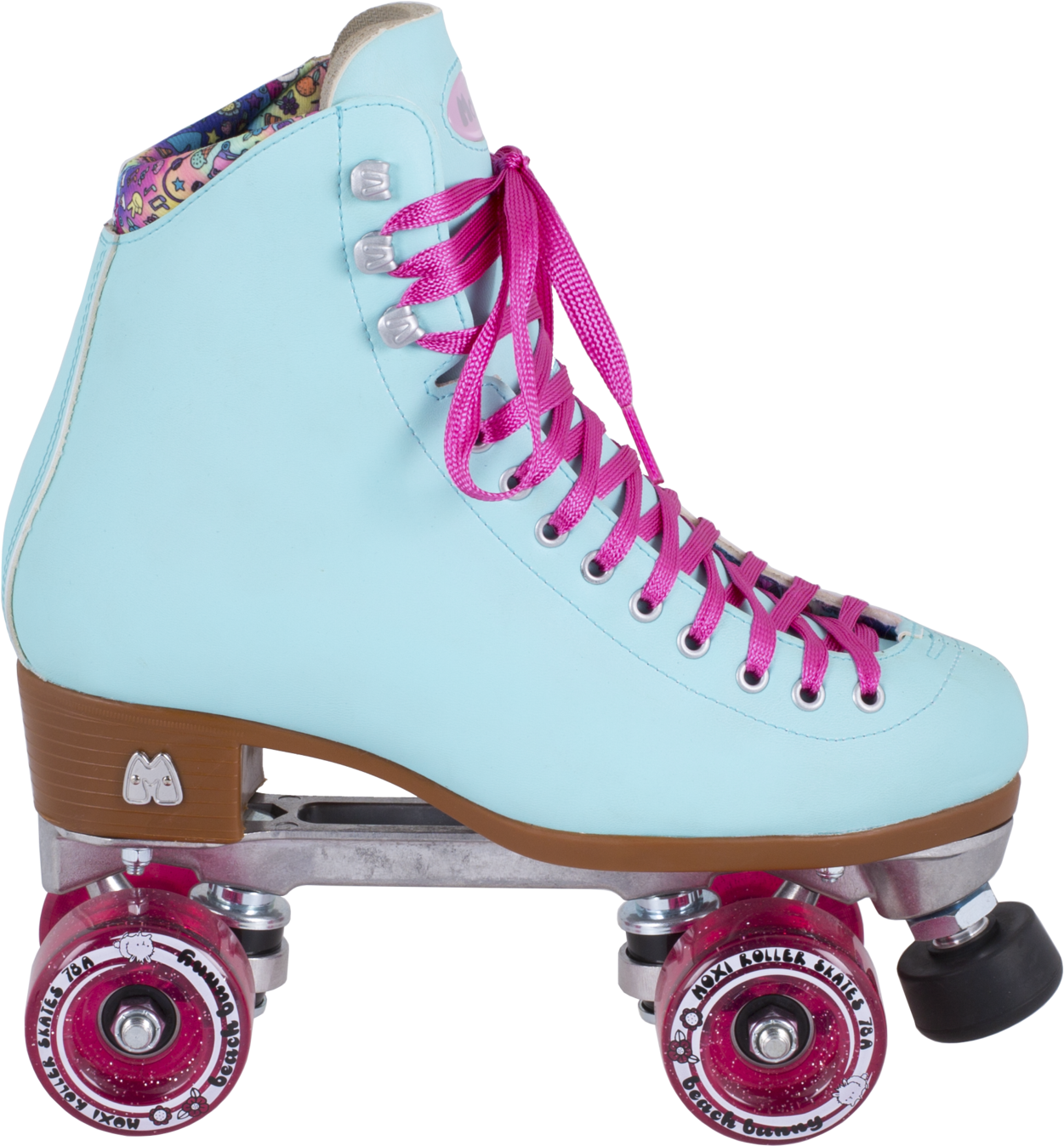 Moxi Roller Skates Beach Bunny Blue Sky Pink Glitter (2048x2048), Png Download