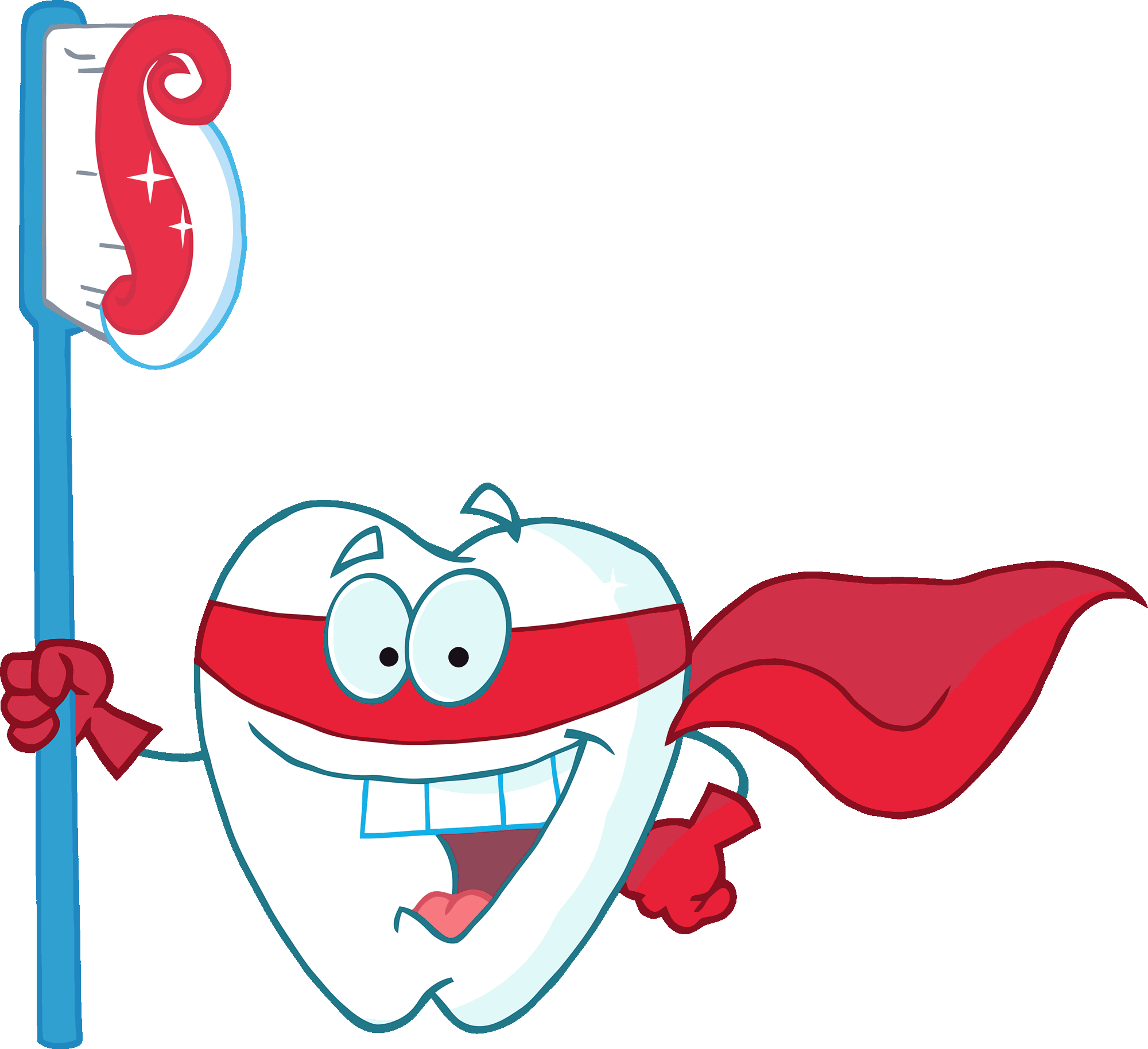 Dental Health Clipart - Superhero Tooth (2000x1828), Png Download