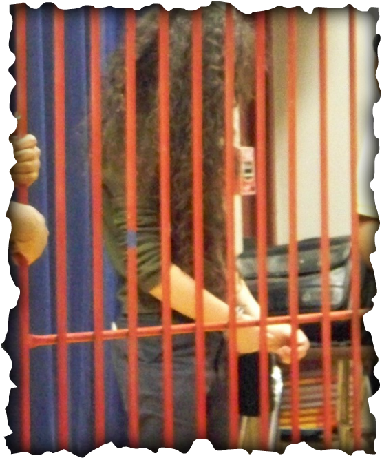 The Young Lady Behind Bars In The Picture Is Only An - Cafe Tropical (555x665), Png Download
