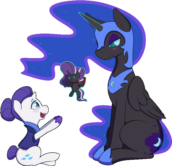 Rarity Princess Luna Derpy Hooves Pinkie Pie Applejack - Mlp Nightmare Moon And Rarity (700x700), Png Download