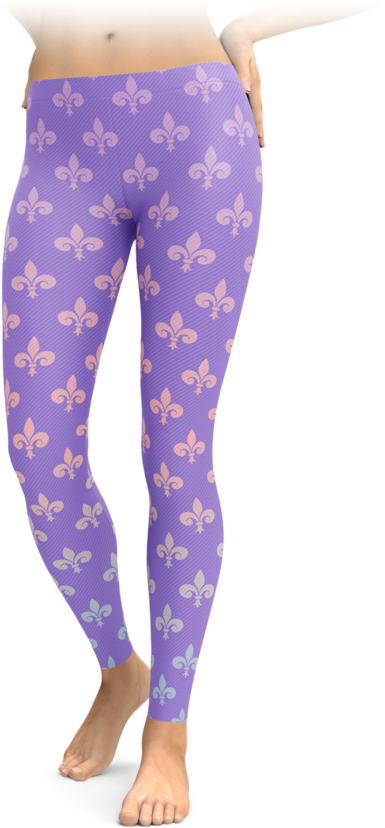 Pastel Fleur De Lis Leggings - Horse Riding - Barn Hair Don't Care (740x896), Png Download