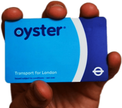 Oyster Card In Hand Transparent Png Sticker - Oyster Card (739x490), Png Download