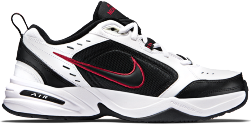 Nike Men's Air Monarch Iv 4e White/black - Nike Air Monarch Iv Black White (960x960), Png Download
