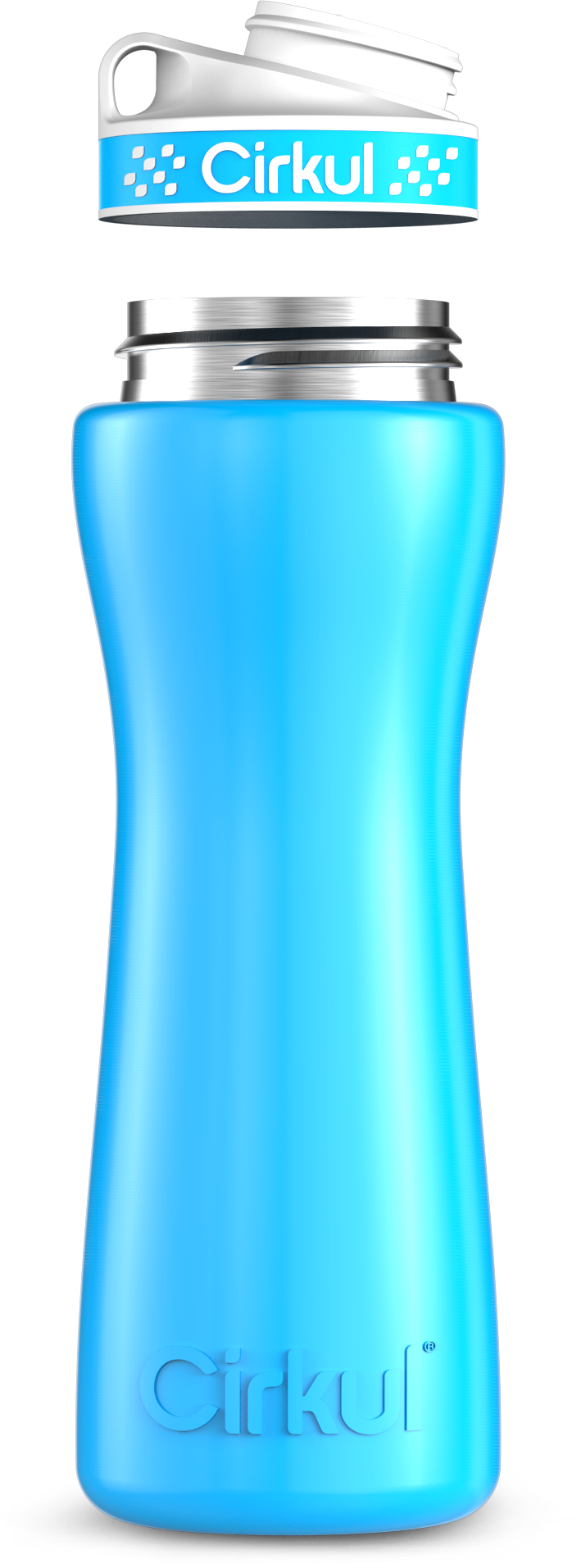 Stainless-steel Bottle & Comfort Grip Lid - Steel (709x1913), Png Download