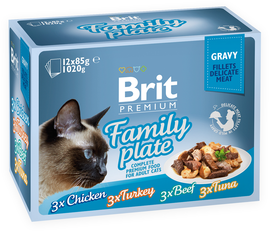 Brit Premium Cat Pouch Family Plate Gravy - Brit Care Cat Wet Food (1200x1600), Png Download