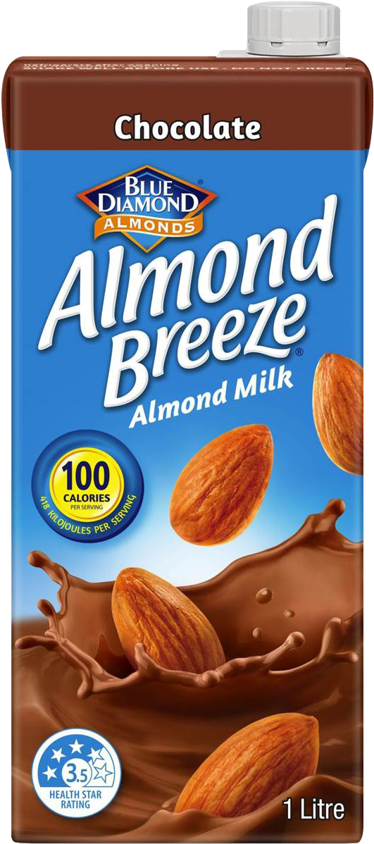 Filtered Water, Raw Cane Sugar, Ground Whole Almonds - Almond Breeze Unsweetened (1200x1200), Png Download