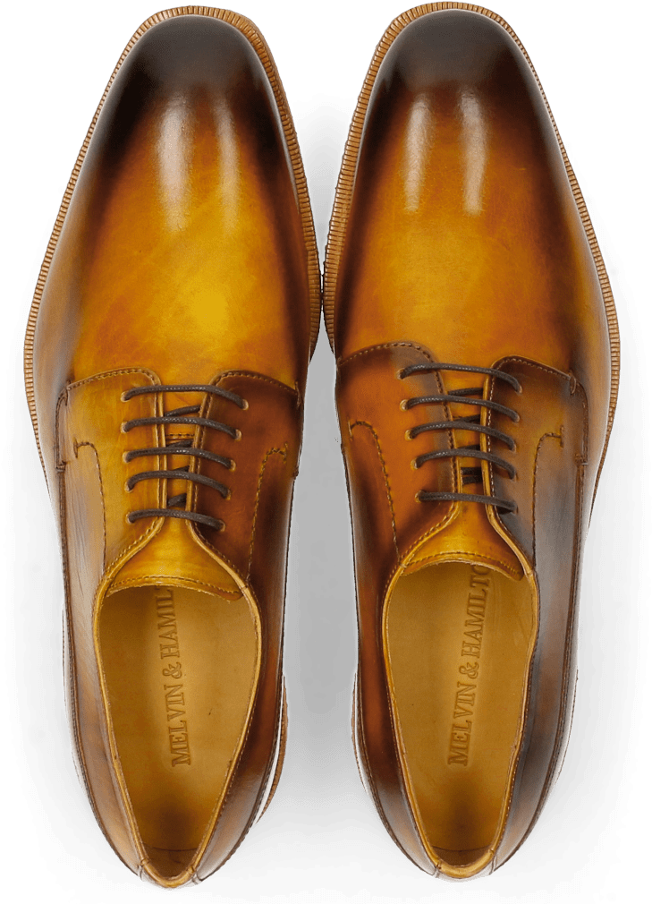 Derby Shoes Chris 1 Yellow Shade Brown Micro Mattone - Melvin & Hamilton (1024x1024), Png Download