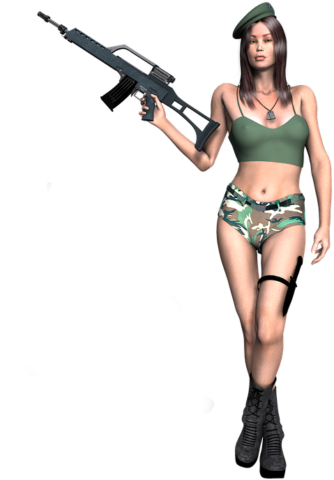 Soldier Girl Png (531x720), Png Download