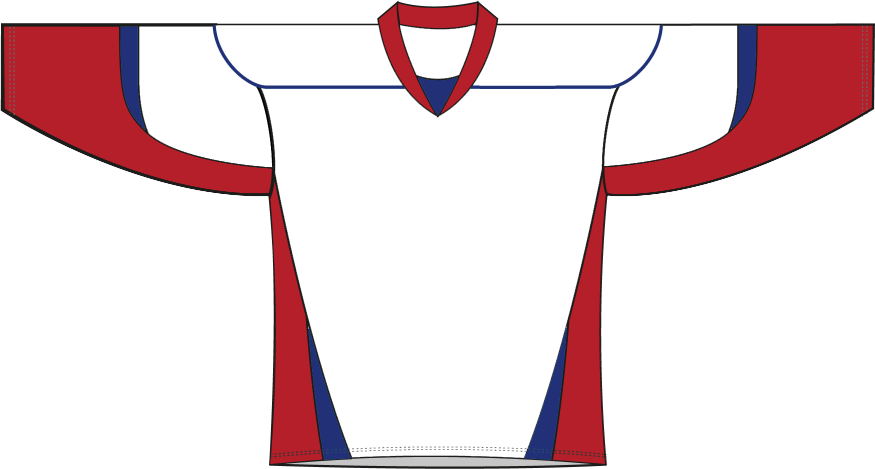 Hockey Jersey Clipart - Red White And Blue Hockey Jersey (1760x949), Png Download