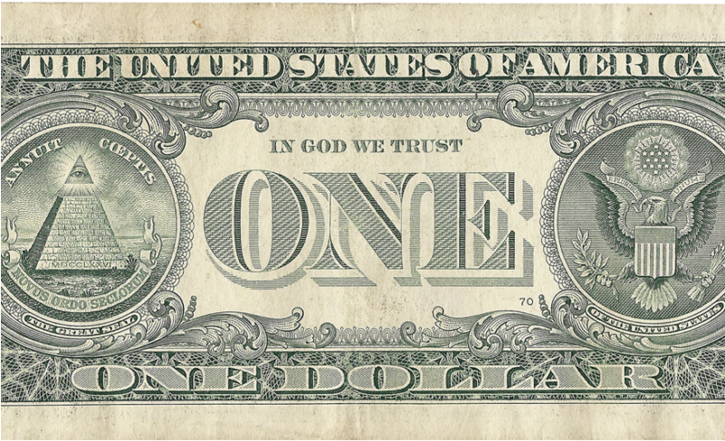 Dollar Png Transparent Image - One Dollar Bill Png (800x600), Png Download