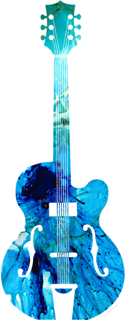 Vintage Guitar - Abstract Guitars By Sharon Cummings (452x700), Png Download