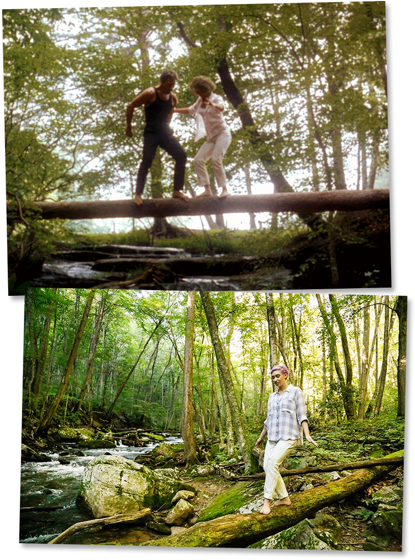Another Dancing Routine Using Nature As A Learning - Dirty Dancing On The Log Scene (884x1148), Png Download