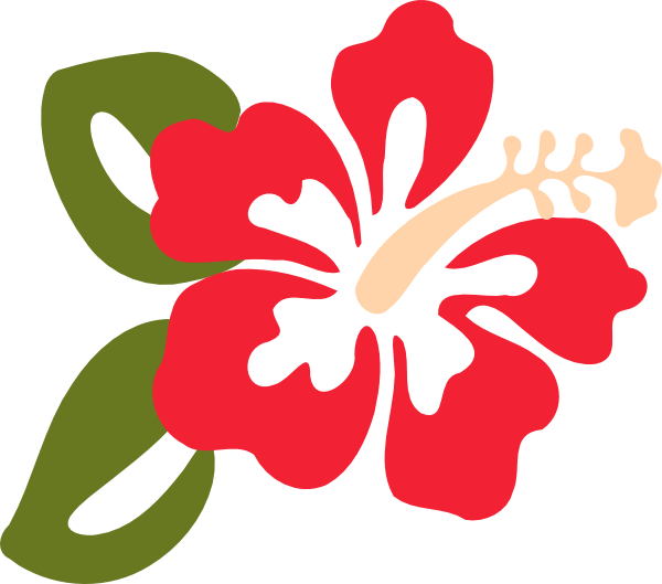How To Set Use Red Hibiscus Two Leaves Svg Vector (600x529), Png Download