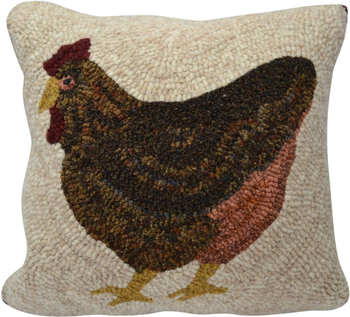 Laying Hen Hooked Decor Pillow Laying Hen Hooked Decor - Chicken (700x700), Png Download