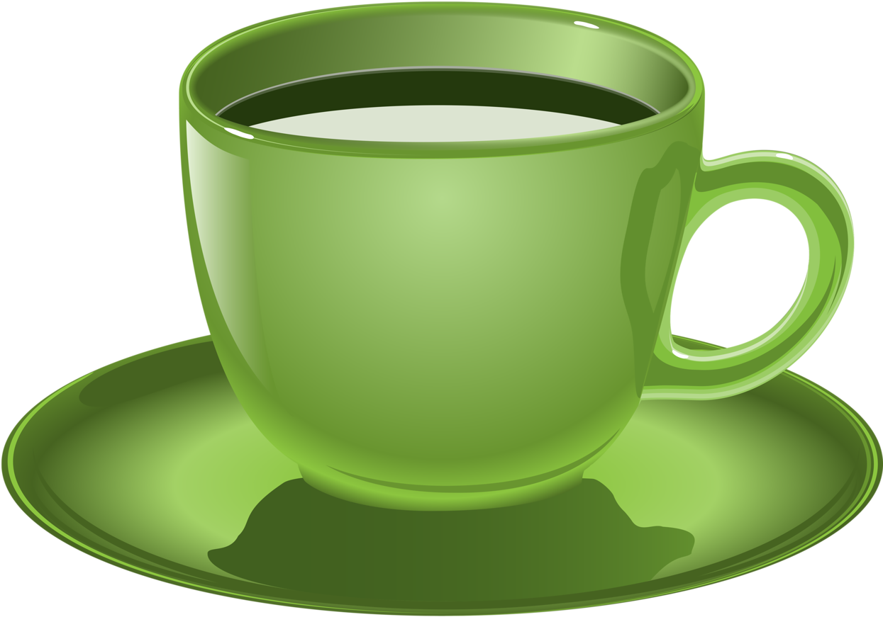 Cups Clipart Kids Cup - Green Cup Of Coffee (1280x936), Png Download
