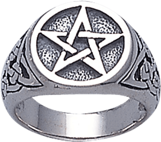 White Bronze Celtic Pentacle Ring - "white Bronze Celtic Pentacle Ring" (555x555), Png Download