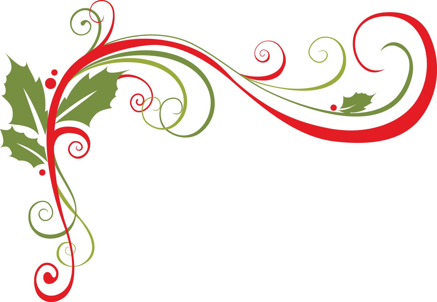 Christmas Swirls Clipart (1416x981), Png Download